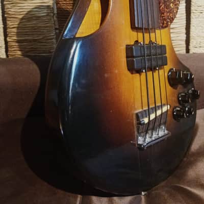 -PeaceQ- Custom Acoustic Electric Bass, 2 piezo + Bartolini HB, Sunburst -2023- image 4
