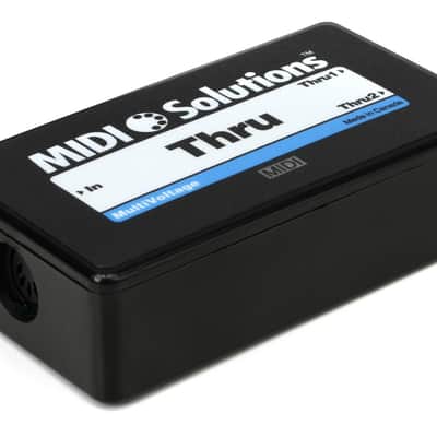 MIDI Solutions MultiVoltage Thru 1-in 2-out MIDI Through Box image 1