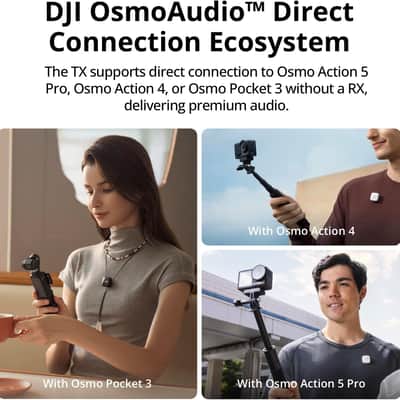 DJI Mic Mini (1 TX + 1 RX), Wireless Lavalier Microphone for iPhone/Camera/Android, Ultralight, Detail-Rich Audio, Noise Cancelling, Automatic Limiting, Vlog, Streaming, 400m Transmission image 4