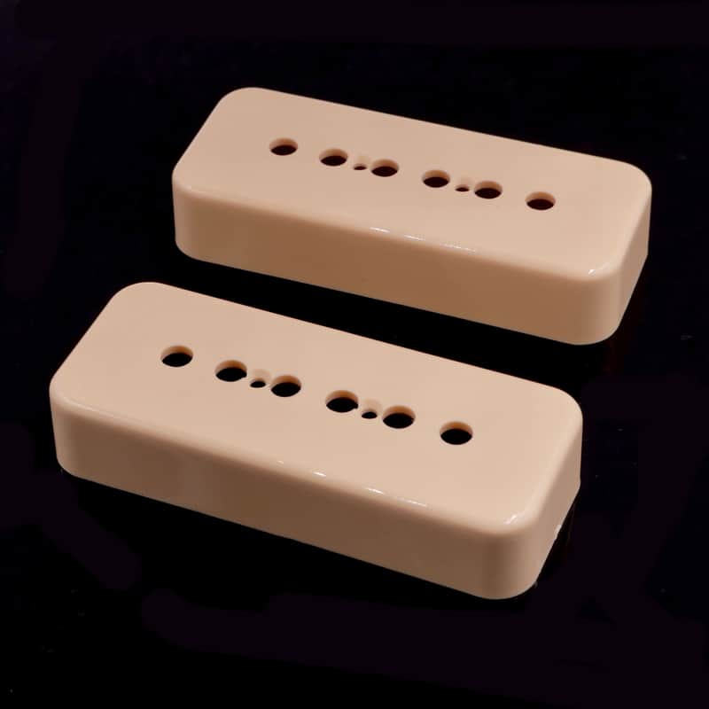 Pair of Lindy Fralin P90 Soapbar Pickup Covers - CREAM with 2 Free Orange Drops image 1