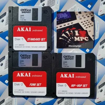 Akai MPC 2000 Sound Library 3 DISKS Drum Kit Sample Pack Floppy Disk 2000XL