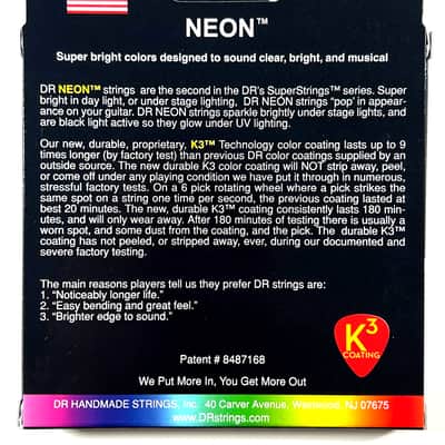 DR Guitar Strings Electric Neon Multicolor 11-50 image 2