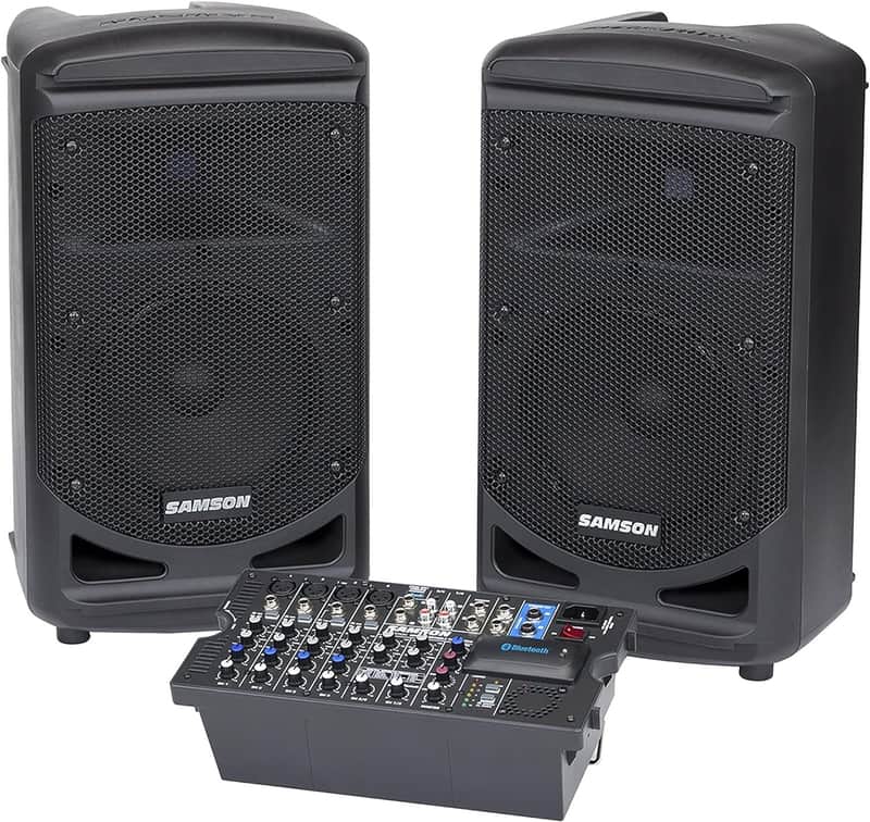 Samson Expedition XP800 All-In-One 800 Watt Portable PA System with 8-Channel Mixer,Black image 1