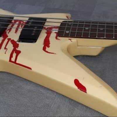 Aria Pro II ZZB DELUXE blood series 1980s - White+ explorer bass image 12