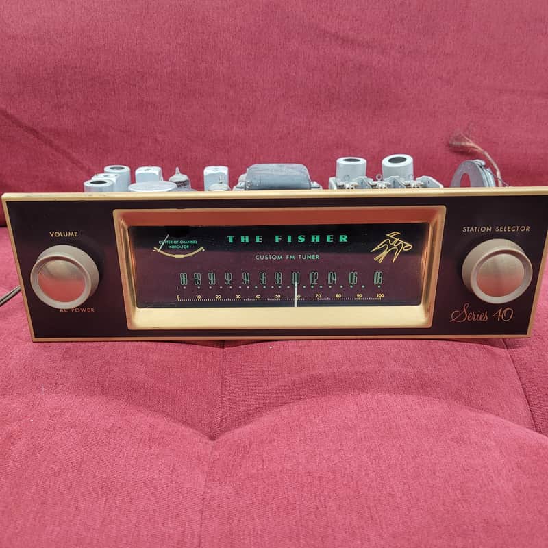 Fisher Series 40 FM Tuner model FM-40 1950s - Black/Brass image 1