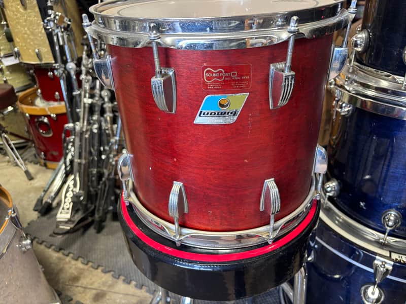 Ludwig Mahogany blue olive badge 12 inch Tom Drum image 1