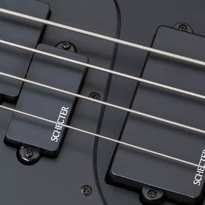 Schecter Stiletto Stealth-4 Electric Bass. Left Handed Satin Black image 7