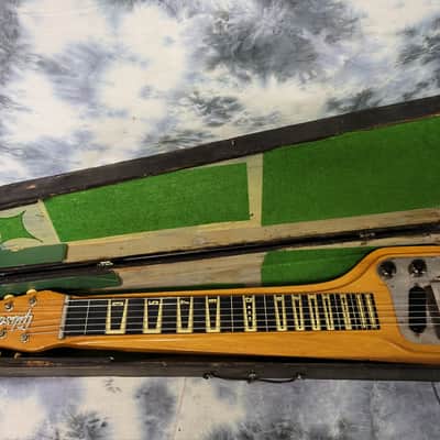 Vintage RARE 1957 Gibson Skylark Model EH-500 Korina Wood Lap Steel Guitar New Strings Pro Setup Wood Case image 13