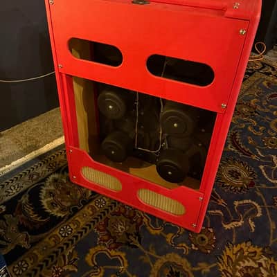Custom 6x10 Guitar speaker cabinet red, 1950's speakers image 3