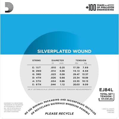 D'Addario EJ84L Gypsy Jazz Acoustic Guitar Strings, Loop End, Light, 10-44 image 3