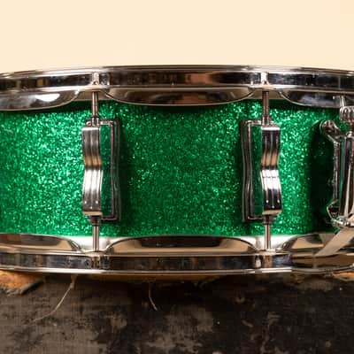 Ludwig Legacy 5x14 Green Sparkle Snare Drum image 3