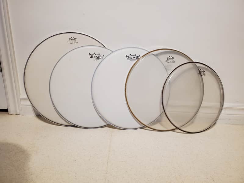 5PC Remo 12", 3x14", 16" Batter Heads Lot - As New - Save $ image 1