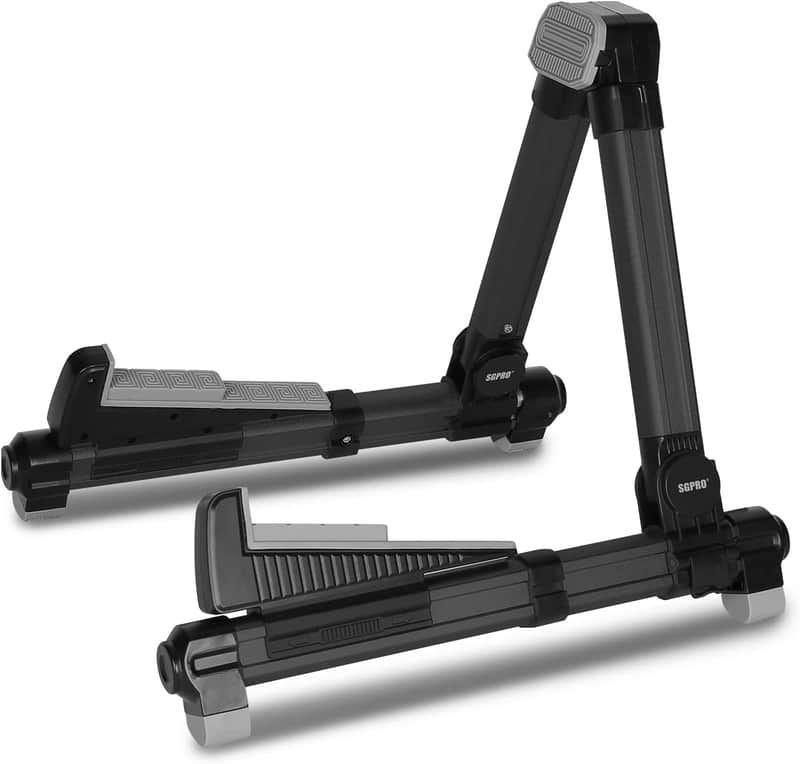 Guitar Stand Floor, Tray & Backrest Adjustable Instrument Stand for Electric Guitar, Acoustic Guitar, Bass Guitar, Classical Guitar Ukulele, Mandolin, and Banjo Stand Superior Material & Design image 1