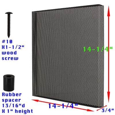 Steel mesh, black powder coated Pro audio cabinet grill US Made image 3