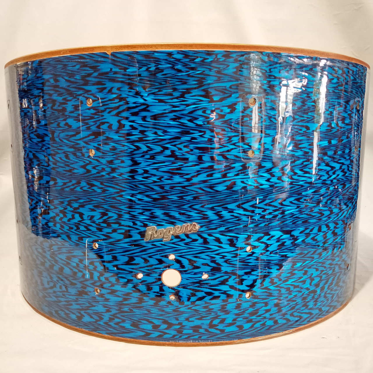 Rogers 14x24" Blue Onyx Holiday Bass Drum Shell Fullerton Powertone Vintage 60s — main photograph