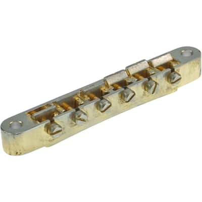 Faber ABRH-GA ABRH Bridge, For Gibson® ABR-1, Aged Gold, Brass saddles gold plated image 1