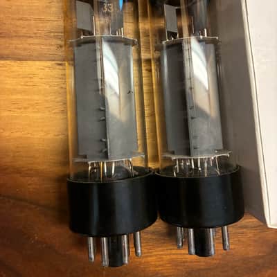 Tight current matched pair of Amperex EL34 tubes test NOS image 3