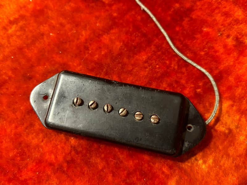 Vintage Gibson P90 Pickup 1950’s Black Bobbin Dogear w Cover Les Paul Es175 Es350 image 1