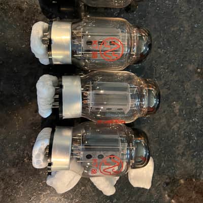 JJ Electronic KT88 Power Tube Apex Matched Quad 2010s - Clear Glass / Grey Base image 1