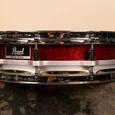 1980s Pearl 3.5x15 Sequoia Red Maple Free Floating Snare Drum image 2