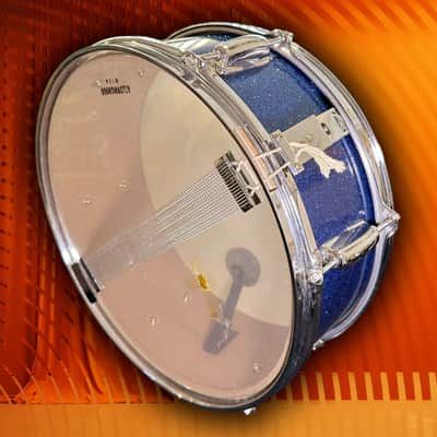 Majestic Drums 5x14" 6-Lug 'Stencil' Snare Drum (1960s) in Blue Sparkle image 6