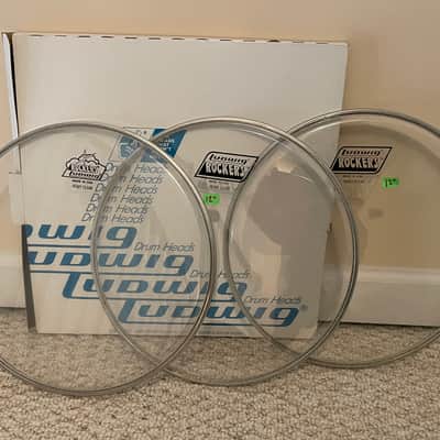 (3)NOS Ludwig 12” Rockers Heavy Clear heads image 2