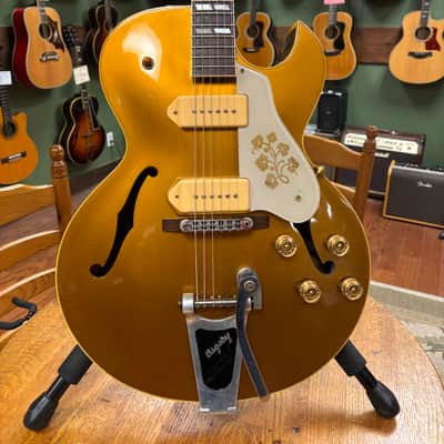 2000 Gibson Custom Shop Historic '52 ES-295 with Bigsby Antique Gold image 2