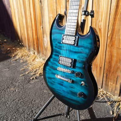 ESP USA Viper Black Aqua Sunburst 6-String Electric Guitar w/ Hard Case (2023) image 6