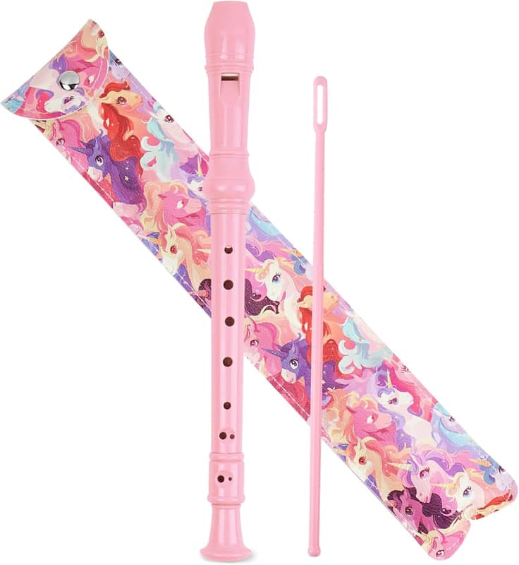 Recorder Instrument for Beginner Adults,8-Hole Soprano Descant Recorder Music Flute with with Cleaning Rod & Leather Case For Home Entertainment(2-Dense Unicorn) image 1