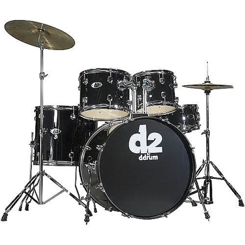 DDrum D2 5-Piece Drum Set With Cymbals & Throne - Midnight Black image 1