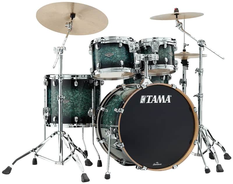 Tama drums Starclassic Performer Molten Steel Blue Burst 4pc Maple / Birch kit image 1