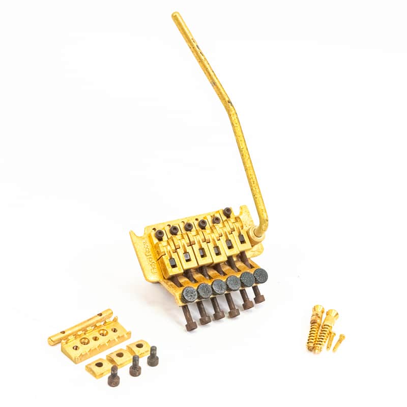 Vintage Floyd Rose Original Series Tremolo System Gold w/ Locking Nut & Arm image 1