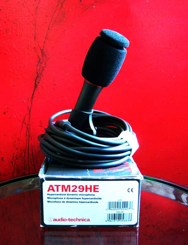 Vintage 1980's Audio-Technica ATM29HE dynamic hyper cardioid microphone Low Z w accessories # 3 image 1