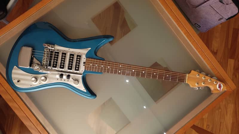 1966 Teisco Del Rey ET-460 "Shark Fin" - Metallic Blue image 1