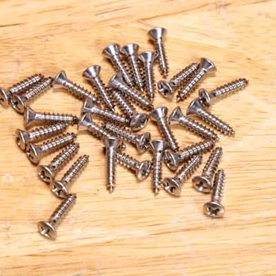 100 Stainless Steel Pickguard Screws - #4 x 1/2" Phillips Chrome Finish for Fender Guitars image 2