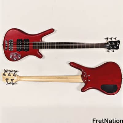 Warwick RockBass Corvette $$ 5-String Bass Burgundy Red Transparent Satin 10.56lbs #571855-25 image 2