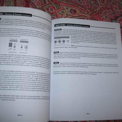very near A+ (rarely handled) genuine Mesa Boogie Owner's Manual for Express Series 5:25 & 5:50  (NO amp included) from late 2000s/early 2010s, White Paper w/  Black Print/Graphics, 34 TOTAL pages Front Outer Cover to Back Outer Cover, 8 & 1/2" W x 11" H image 12