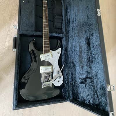 Rare & Collectable Mosrite The Ventures 55th Award Order Made Black Vibramute Tremolo OHSCBlack image 2