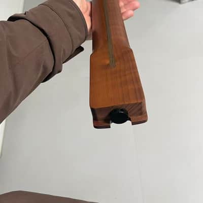 Round End stainless steel 22frets Roasted flame Maple Electric guitar neck Spoke Wheel Truss Rod 25.5inch hole 10mm  Satin image 8