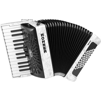 Hohner Bravo II 48 Chromatic Piano Key Accordion - White image 1