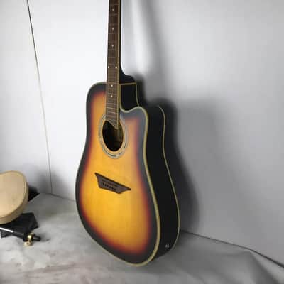 Sunburst Folk Acoustic Guitar Spruce Top Body with Maple Neck image 5