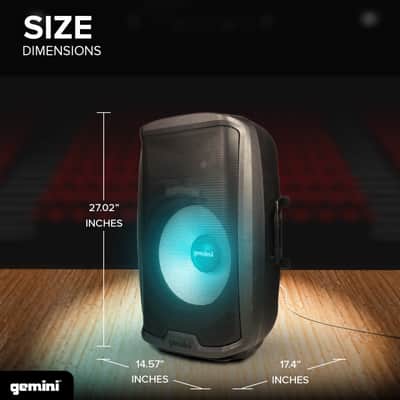 Gemini Sound AS-2115BT-LT-PK 2000W Bluetooth Active DJ PA Speaker System with Stand and Microphone image 17