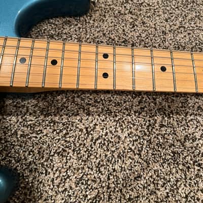 1995 Fender Stratocaster (Made in Mexico) – Blue – Fender Gig Bag + NEW Pearl Pickguard – Clean Player image 21