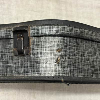 Vintage 1960’s Silver Black Faux Tweed Offset Guitar Case Harmony Silvertone Kay Supro Airline image 4