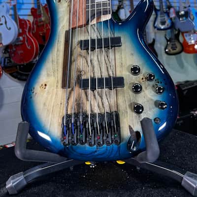 Ibanez Bass Workshop SRAS7 Ashula 7-string Bass Guitar - Cosmic Blue Starburst Shipping Authorized Dealer! 474 GET PLEK’D! image 4