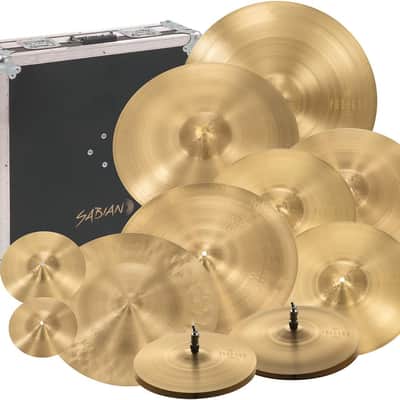Sabian Neil Peart Signature Paragon Complete 11pc Cymbal Set w/ Flight Case - Natural Finish image 1