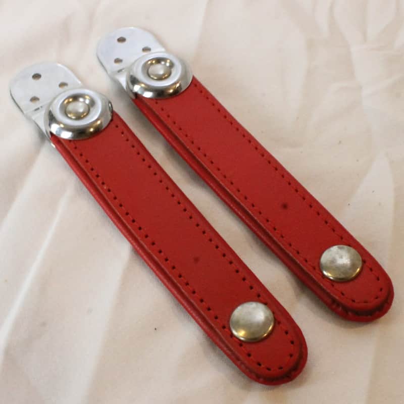 NEW Red Fuselli Leather Accordion Bellows Clasps Chrome Length:(3.25in/ 8.25cm) image 1