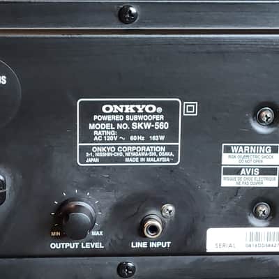Onkyo Onkyo SKW-560  powered, down-firing home theater subwoofer 90s  - Black image 6