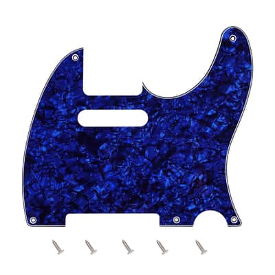 Vintage 5-Hole Tele Pickguard 4 Ply Electric Guitar Pickguard Scratch Plate for USA/Mexican Vintage Style Fender Tele Telecaster JT/HB-18 Blue Pearl image 1