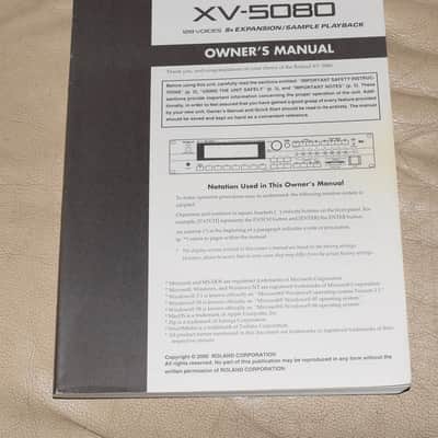 Roland XV-5080 Owner's Manual